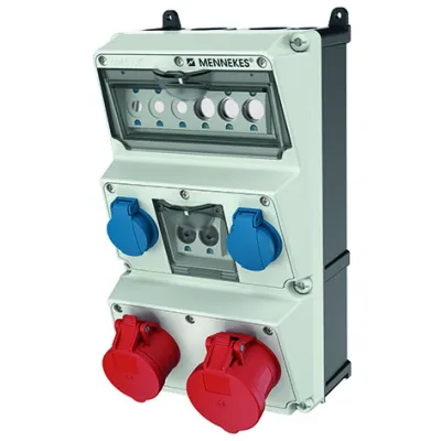 Mennekes AMAXX 930009 | CEE-Steckdosenkombination 32A/16A 400V | 2x Schuko | IP44 | Wandmontage