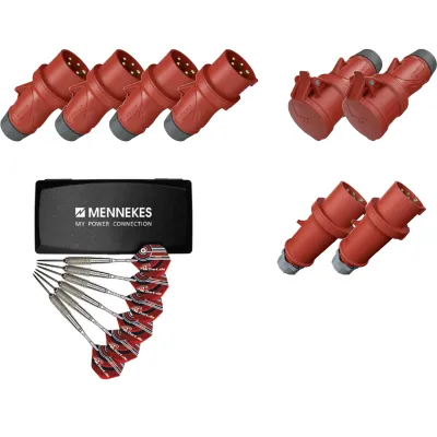 MENNEKES Aktionspaket 12153 PowerTOP Xtra S CEE-Stecker 16A 400V | 4x Stecker | 2x Kupplung | 2x Phasenwender