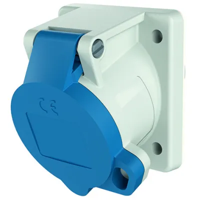 MENNEKES CEE-Anbausteckdose 851 | 16A 3-polig | 6h | 230V | IP44 | Schraubklemme | mit Öse Vorhängeschloss | Blau
