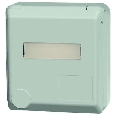 Mennekes CEE-Anbaudose 4215 | 16A 5-polig | 400V 6h | IP44 | mit Beschriftungsfeld | lichtgrau RAL 7035