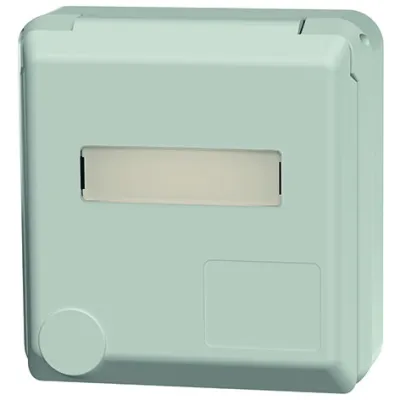 Mennekes Anbausteckdose 4217 | CEE 32A 5-polig | 400V 6h | IP44 | mit Beschriftungsfeld | UP | lichtgrau RAL 7035