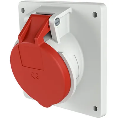 Mennekes CEE-Anbausteckdose 20146A | 5-polig | 16A | 400V | IP44 | 6h | abgewinkelt | Kunststoff | rot