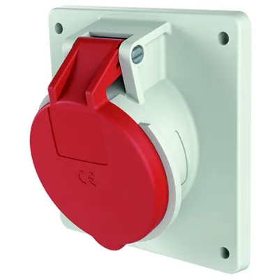 Mennekes CEE-Anbausteckdose 20146A | 5-polig | 16A | 400V | IP44 | 6h | abgewinkelt | Kunststoff | rot