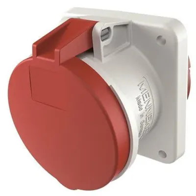 Mennekes CEE Anbaudose 1252A | 63A 5-polig | 400V 6h | IP44 | gerade Ausführung | rot | Schraubklemme