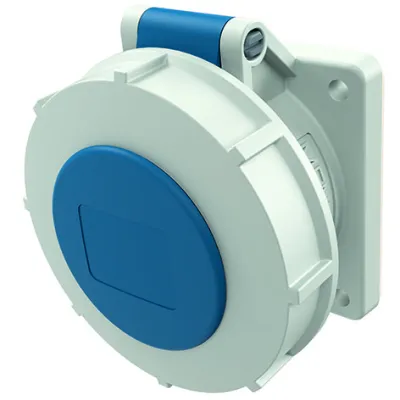 MENNEKES CEE-Anbausteckdose 1708 | 3-polig 16A 230V | IP67 | TwinCONTACT schraublose Klemme | gerade | Kunststoff | blau