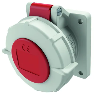 Mennekes CEE-Anbaudose 1712 | TwinCONTACT | 16A 4-polig 400V | IP67 | schraublose Klemme | 6h | rot