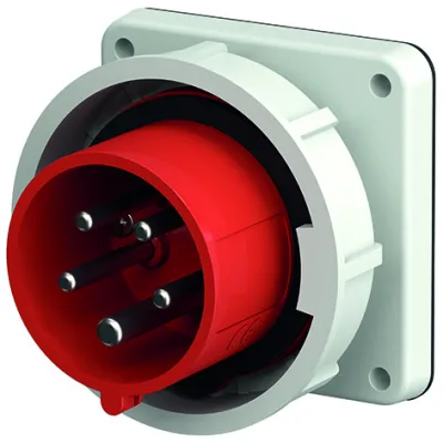 MENNEKES Anbaugerätestecker 834 | CEE 32A 5-polig 400V 6h IP67 | Schraubklemme | Kunststoff | gerade | rot