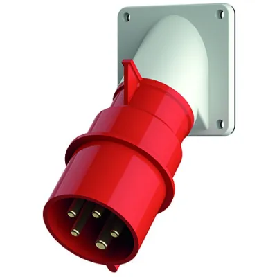 Mennekes Anbaustecker 432 | CEE-Gerätestecker 5-polig 16A 400V 6h | IP44 | abgewinkelt | rot | Kunststoff