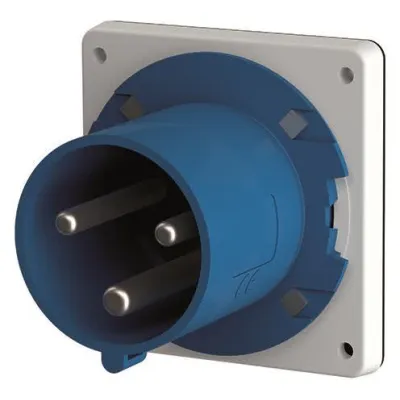 MENNEKES Anbaugerätestecker 1981 | CEE 63A 3-polig | 230V 6h | IP44 | Schraubklemme | Kunststoff | blau