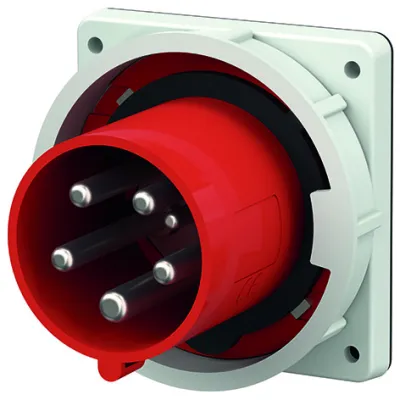 Mennekes Anbaustecker 3658 | CEE-Gerätestecker 5-polig | 63A | 400V | 6h | IP67 | gerade | rot | Schraubklemme