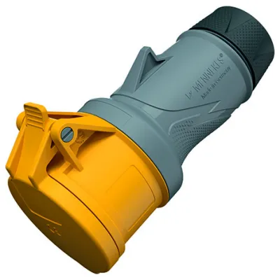 MENNEKES CEE Kupplung 14501 | PowerTOP Xtra | 16A 3-polig 110V 4h | IP54 | gelb | Schraubklemme | Kunststoff