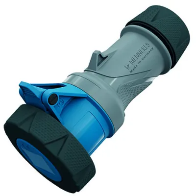 MENNEKES CEE Kupplung 14620 PowerTOP Xtra | 16A 3-polig 6h | 230V | IP67 | Schraubklemme | gerade | Kunststoff | blau