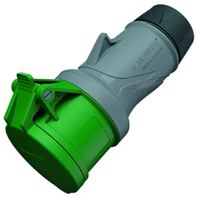 MENNEKES CEE Kupplung 14560 | 16A 4-polig | PowerTOP Xtra R | IP54 | 50-500V | Schraubklemme | gerade | grün RAL6010