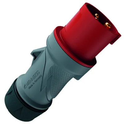 MENNEKES CEE Stecker 13514 | PowerTOP Xtra | 32A 3-polig 400V 9h | IP54 | Schraubklemme | Kunststoff | rot