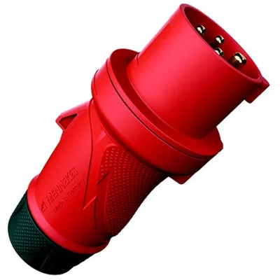 MENNEKES CEE Stecker 13516 | 32A 4-polig | 400V 6h IP54 | PowerTOP Xtra | Schraubklemme | gerade | Rot Kunststoff