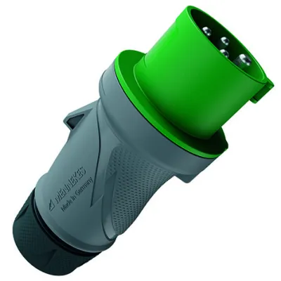 MENNEKES CEE Stecker 13560 PowerTOP Xtra R | 16A 4-polig | IP54 | 50-500V | Schraubklemme | gerade | Kunststoff | grün