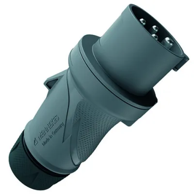 MENNEKES CEE Stecker 13607 | 32A 4-polig | PowerTOP Xtra R | 11h | IP54 | Schraubklemme | vernickelte Kontakte | grau