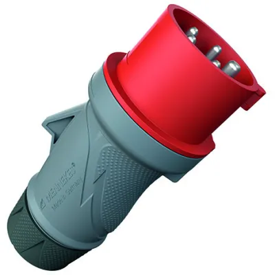 MENNEKES CEE Stecker 13612 | 32A 5-polig | 400-440V | IP54 | Schraubklemme | gerade | PowerTOP Xtra rot