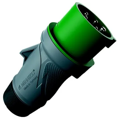 MENNEKES CEE Stecker 13587 | 32A 5-polig | 500V | IP54 | Schraubklemme | PowerTOP Xtra R | gerade Ausführung | grün