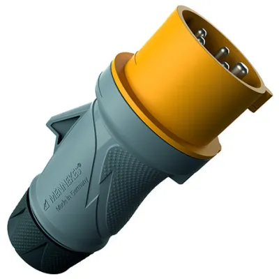 MENNEKES CEE Stecker 13582 | 5-polig 32A 110V IP54 | PowerTOP Xtra R | 4h Uhrstellung | Schraubklemme | gelb Kunststoff