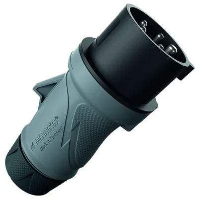 MENNEKES CEE-Stecker 13610 | 32A 5-polig 600-690V IP54 | PowerTOP Xtra R | Schraubklemme | schwarz RAL9005 | 5h