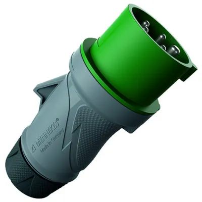 MENNEKES CEE Stecker 13565 | PowerTOP Xtra R | 16A 5-polig | 10h | 500V | IP54 | Schraubklemme | Kunststoff | grün