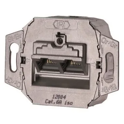 MENNEKES Daten-Anschlussdose 41492 | 2x RJ45 Cat.6A | UP | LSA | 10 Gigabit Ethernet | IP44 | Textfeld | 85x65x85mm