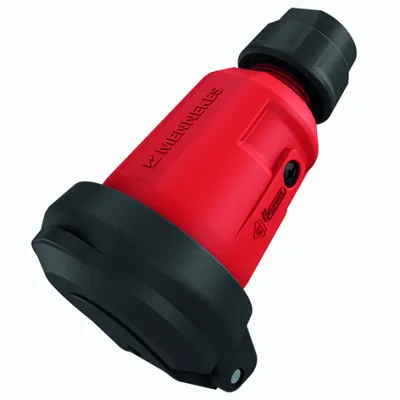 MENNEKES SCHUKO Kupplung 158061 | 16A 2p+PE | 230V | IP54 | Schraubklemme | Kunststoff | gerade | halogenfrei | rot
