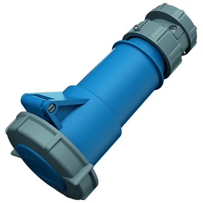 Mennekes Kupplung PowerTOP 3860 | CEE-Stecker 16A 3-polig 6h 230V IP67 | Schraubklemme | Zugentlastung | Blau