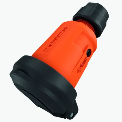 MENNEKES Kupplung SCHUKO 158041 | 16A 2p+PE | 230V | IP54 | Schraubklemme | Kunststoff | gerade | orange