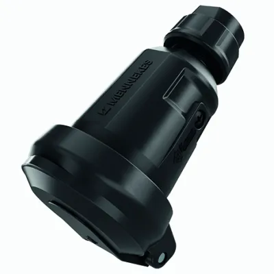 MENNEKES Kupplung SCHUKO 158071 | 16A 230V IP54 | Schutzkontaktsteckdose Typ F | Schraubklemme | PVC | schwarz