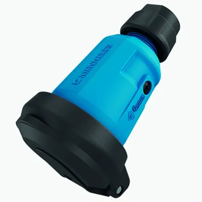 MENNEKES Kupplung SCHUKO 158091 | 16A 230V IP54 | Schutzkontaktsteckdose Typ F | Schraubklemme | Kunststoff blau