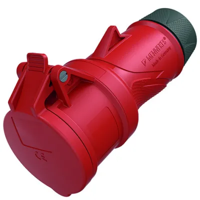 Mennekes Kupplung 14520 | CEE 32A 5-polig 400V IP44 | PowerTOP Xtra | Schraubklemme | ergonomisch | rot