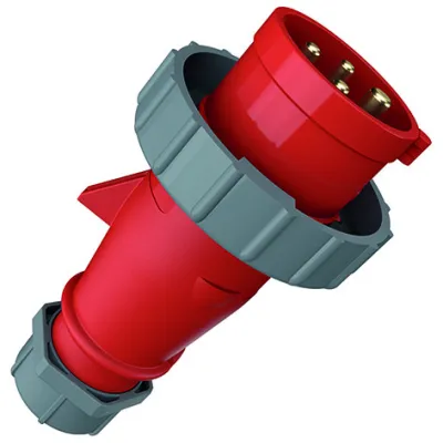 MENNEKES Phasenwender 3339 | CEE Stecker 16A 4-polig IP67 | 400V 6h | Schraubklemme | Kunststoff | rot