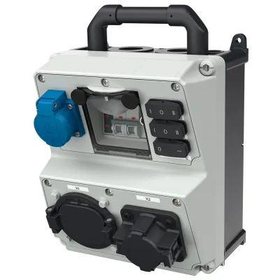 MENNEKES Prüfbox TwInlet Typ F 320013 | Prüfkoffer für Ladestationen & Wallboxen | Typ 1 & Typ 2 | Kunststoff grau