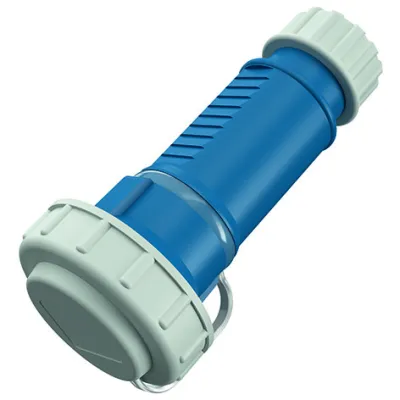 Mennekes Schuko-Kupplung 10833 | 16A 2P+E 230V | IP68 | Bajonettdeckel | Kunststoff | für erschwerte Bedingungen | blau
