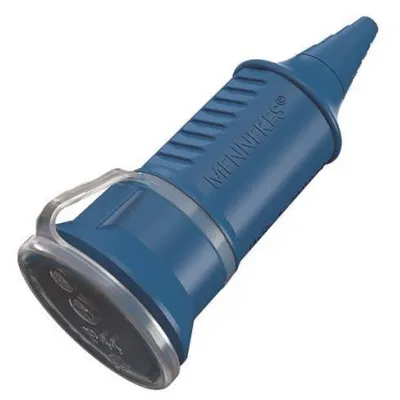 Mennekes Schuko-Kupplung 10843 | 16A 2-polig+E | IP44 | Kunststoff | Schraubklemme | gerade | Kabelknickschutz | blau