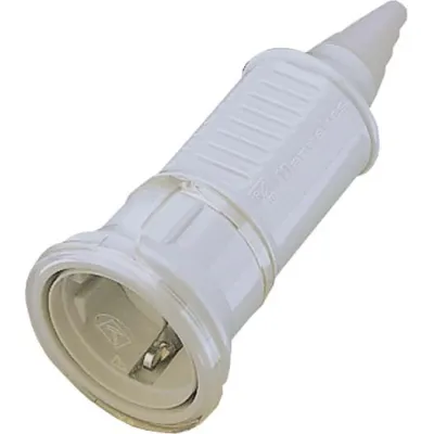 Mennekes Schuko-Kupplung 10751 | 16A 230V IP44 | Kabelknickschutz | Schraubklemme | für erschwerte Bedingungen | grau