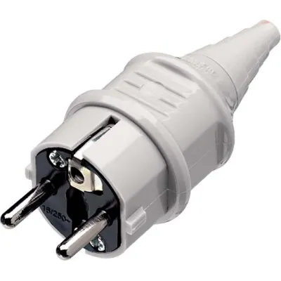 Mennekes Schuko-Stecker 10749 | 16A 2-polig+E 230V | IP44 | Schraubklemme | Kunststoff | gerade | grau