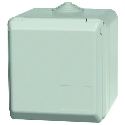 MENNEKES Schuko-Wanddose 4970 | 16A | 2-polig + E | Aufputz | IP44 | 230V | Schraubklemme | Cepex | grau/blau