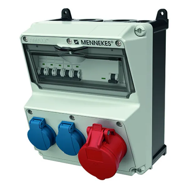 MENNEKES AMAXX 920080 Steckdosenkombination | CEE 16A 5-polig | 2x SCHUKO | FI 30mA | LS | IP44 | Wandmontage