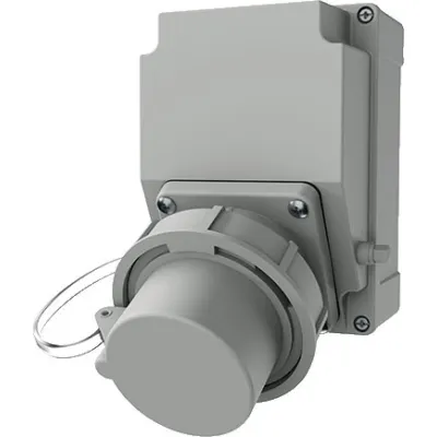 MENNEKES Steckdosen-Kombination 8109264 | CEE-Anbaugerätestecker 32A 5-polig | IP67 | Wandmontage | Kunststoff | grau