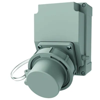 MENNEKES Steckdosen-Kombination 8109264 | CEE-Anbaugerätestecker 32A 5-polig | IP67 | Wandmontage | Kunststoff | grau