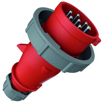 MENNEKES CEE-Stecker 3777 16A 7-polig | 400V | IP67 | 6h | Schraubklemme | Kunststoff | rot