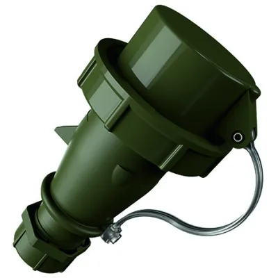 Mennekes CEE-Stecker 24770 | 32A 5-polig | IP67 | 400V 6h | Schraubklemme | gerade | mit Schutzkappe | rot