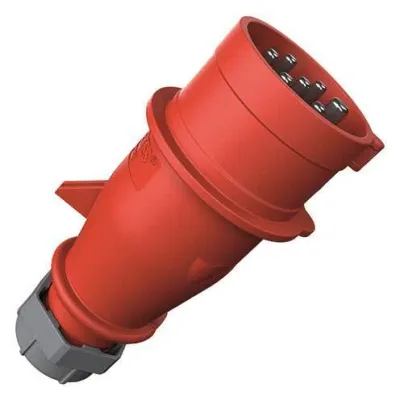 MENNEKES CEE-Stecker 742 | 7-polig | 16A | 400V | IP44 | Schraubklemme | Knickschutz | 6h | Kunststoff | rot