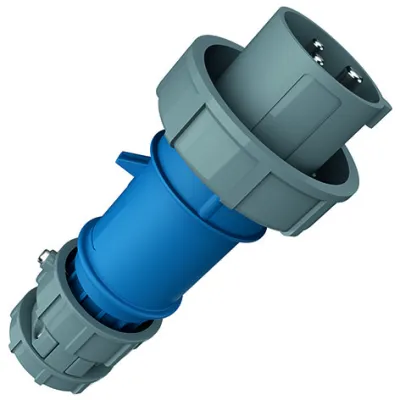 Mennekes CEE-Stecker PowerTOP 3796 | 16A 3-polig 230V IP67 | gerade | Schraubklemme | Zugentlastung | blau