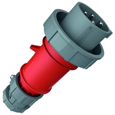 Mennekes CEE-Stecker 3809 | PowerTOP | 16A 4-polig 400V 6h IP67 | Schraubklemme | außenliegende Zugentlastung | rot