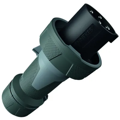 MENNEKES CEE-Stecker 13207 PowerTOP Xtra | 63A 4-polig 7h | IP67 | 500V | Schraubklemme | vernickelte Kontakte | schwarz
