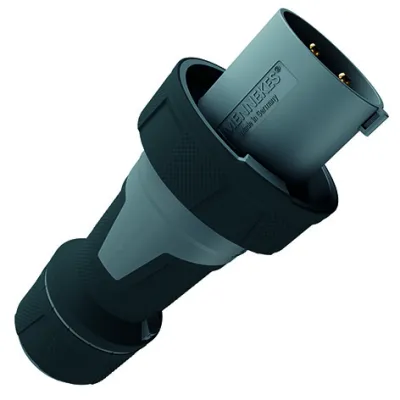 MENNEKES CEE-Stecker 13259 PowerTOP Xtra | 125A | 5-polig | IP67 | 1h-Stellung | Schraubklemme | Gerade | Grau